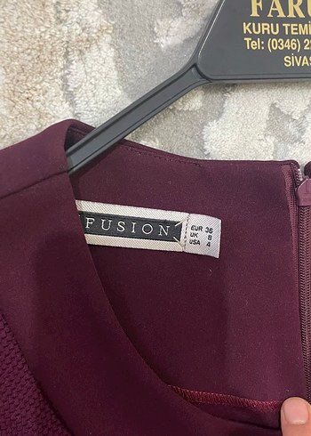 Bordo Midi Klasik Elbise Fiyonk Detaylı - Görsel 2