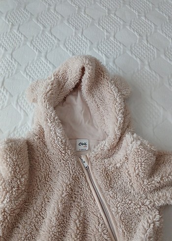 Kapüşonlu Bebek Erkek Peluş Tulum - Görsel 3