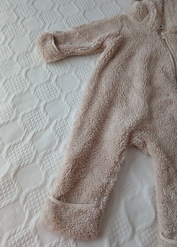 Kapüşonlu Bebek Erkek Peluş Tulum - Görsel 2