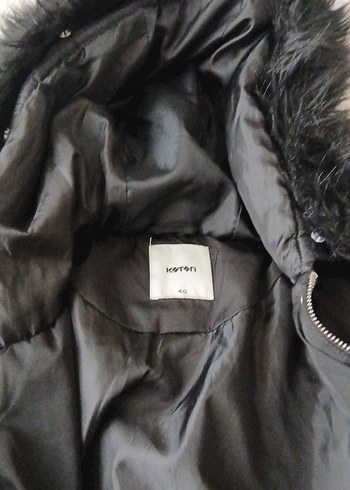 Düğmeli Siyah Midi Kışlık Kadın Mont - Görsel 4