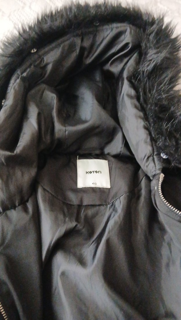 Düğmeli Siyah Midi Kışlık Kadın Mont - Görsel 4