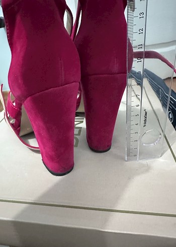 Pembe Süet Stiletto Topuklu Kadın Ayakkabı - Görsel 2