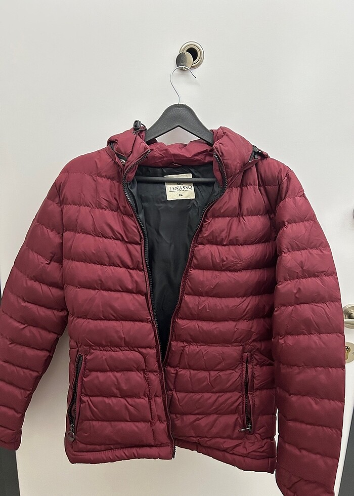 Bordo Şişme Mont - Görsel 2