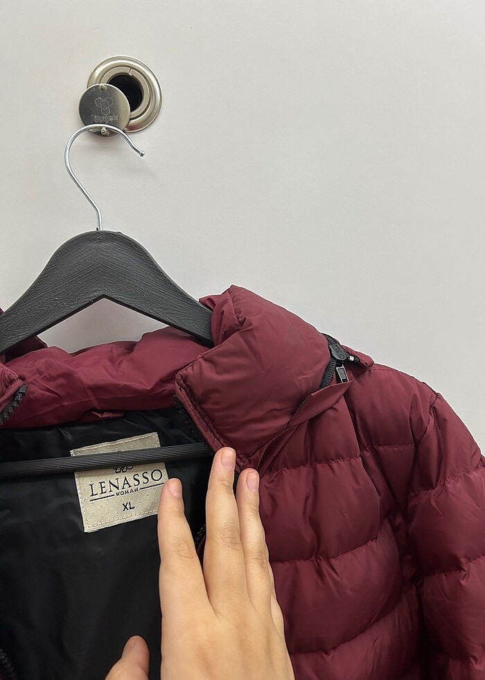 Bordo Şişme Mont - Görsel 5