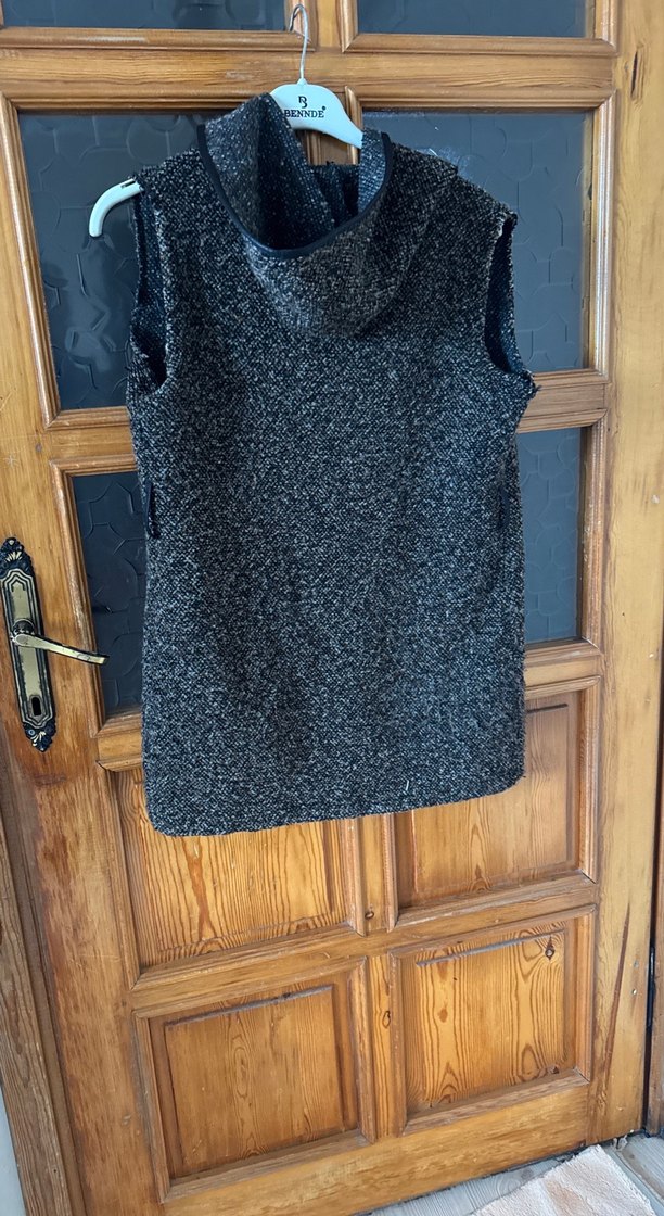 Gri Kadın Triko Yelek - Görsel 5