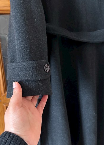 Lacivert Düğmeli Klasik Kaban - Görsel 3