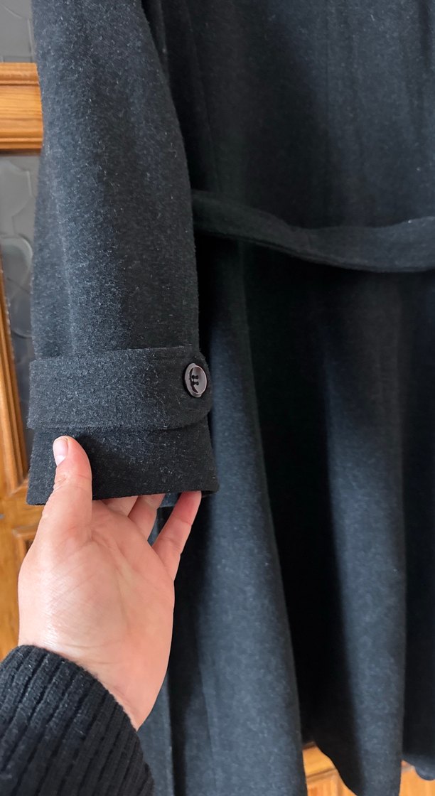 Lacivert Düğmeli Klasik Kaban - Görsel 3