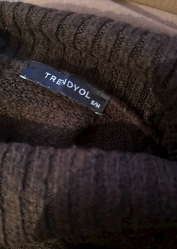 Kahverengi Kadın Boğazlı Örgü Kazak - Görsel 3