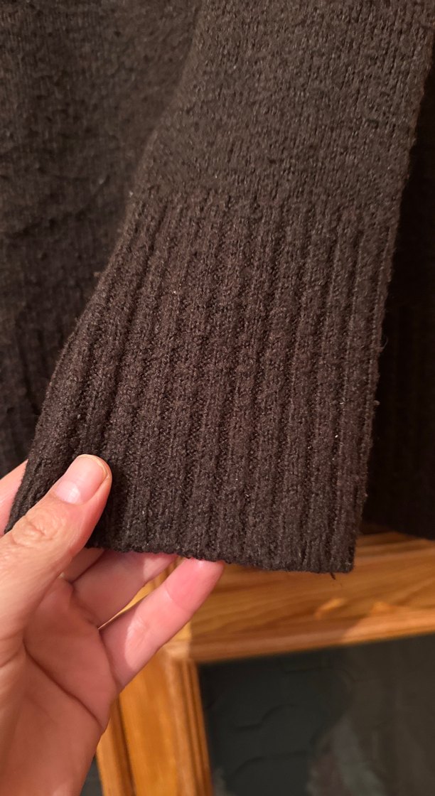 Kahverengi Kadın Boğazlı Örgü Kazak - Görsel 2