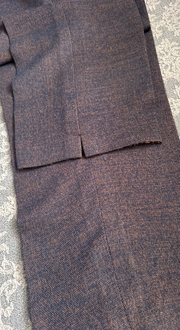 Kadın Gri-Kahverengi Pilili Kumaş Pantolon - Görsel 4