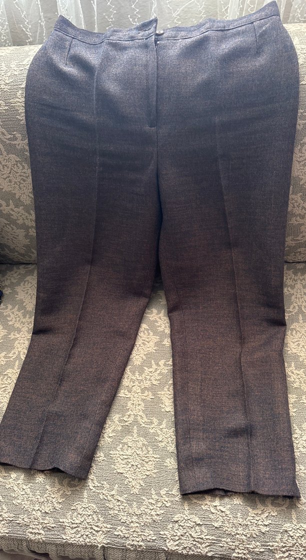 Kadın Gri-Kahverengi Pilili Kumaş Pantolon - Görsel 2