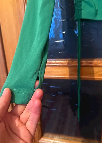 Kadın Yeşil Uzun Kollu Basic Tişört - Görsel 2