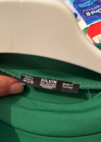 Kadın Yeşil Uzun Kollu Basic Tişört - Görsel 4