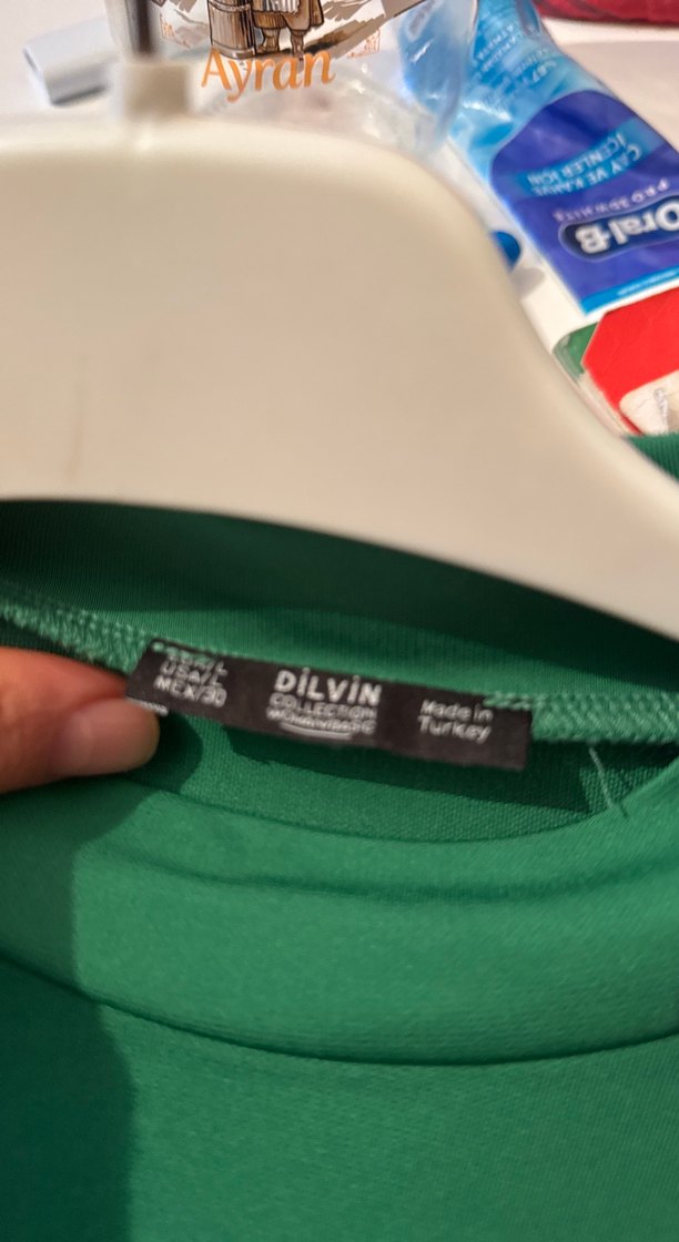 Kadın Yeşil Uzun Kollu Basic Tişört - Görsel 4