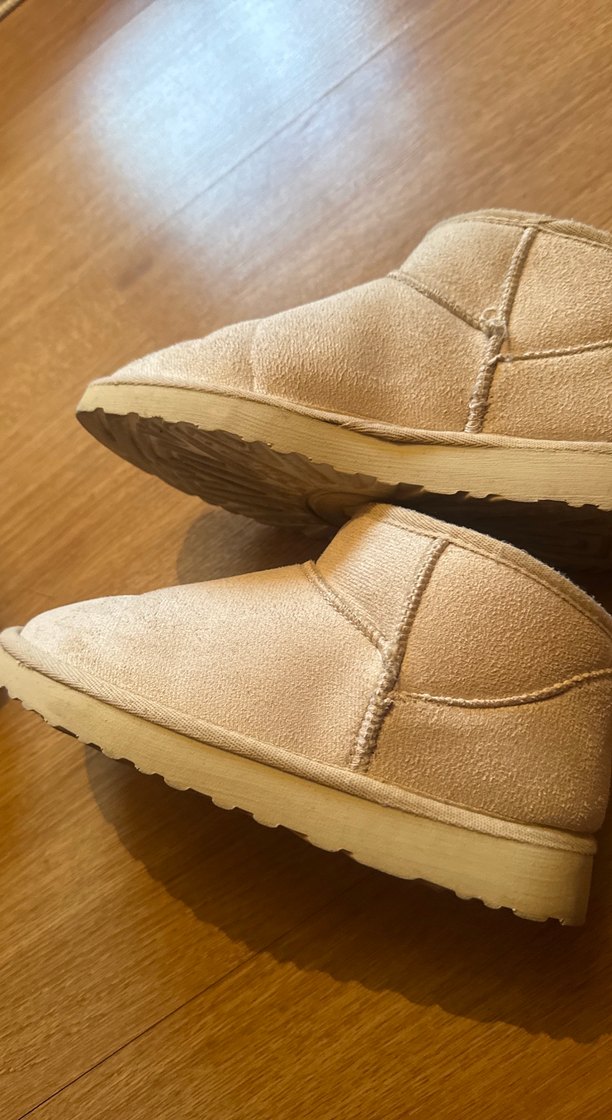 Bej Süet Kürklü Kadın Dolgu Topuk Bot - Görsel 4