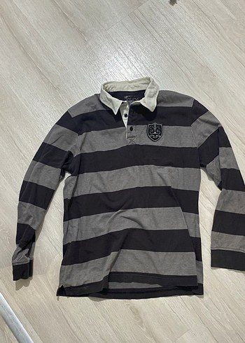 LC Waikiki Siyah Gri Cizgili Polo Tisort