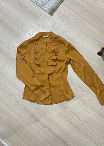 American Vintage Hardal Tonlarinda Asimetrik Dugmeli Bluz