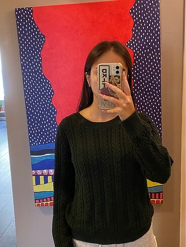 h&m yesil kazak
