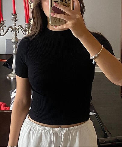 bershka siyah crop kazak