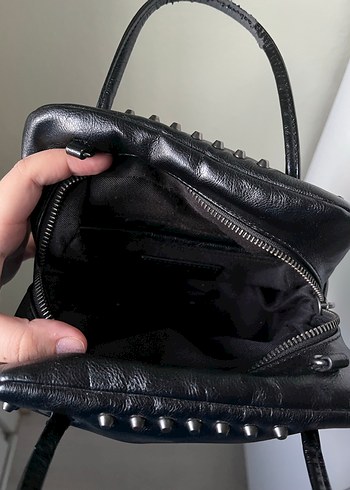 Siyah Deri Gotik Kadın Çanta - Görsel 3