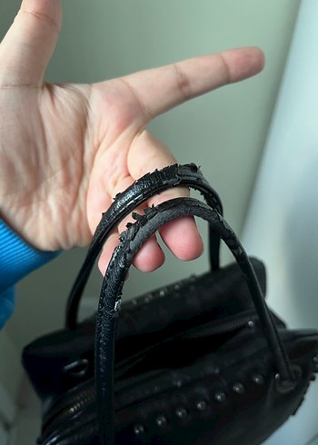 Siyah Deri Gotik Kadın Çanta - Görsel 2