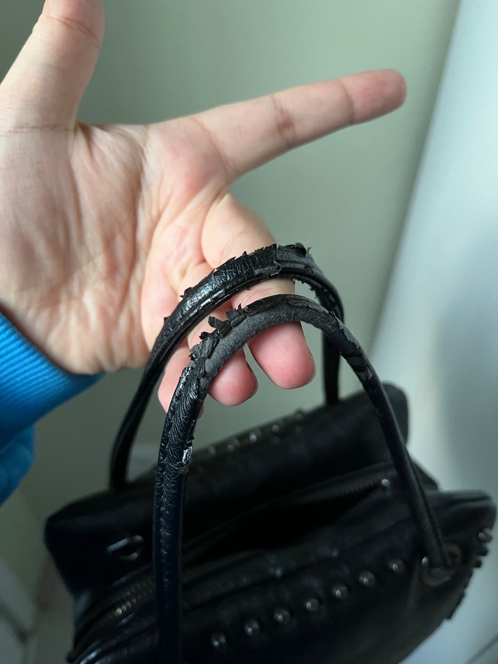 Siyah Deri Gotik Kadın Çanta - Görsel 2