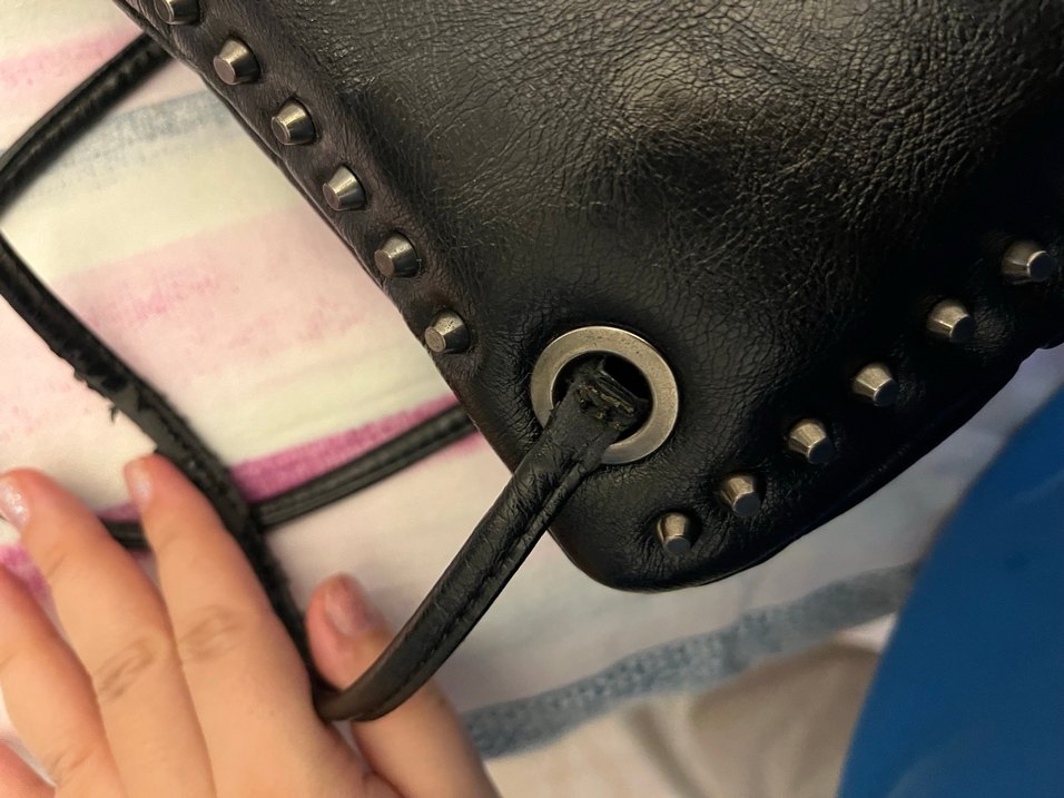 Siyah Deri Gotik Kadın Çanta - Görsel 5