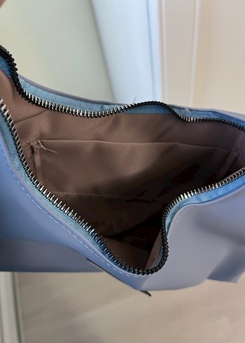 Gri Mavi Fermuarlı Kadın Çanta - Görsel 2