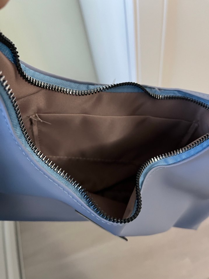 Gri Mavi Fermuarlı Kadın Çanta - Görsel 2