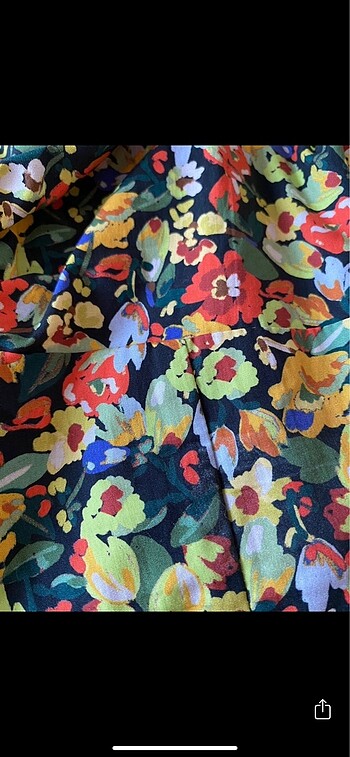 s Beden çeşitli Renk Pull&bear balon kol çiçekli crop