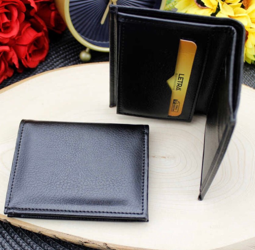 Siyah Erkek Deri Cüzdan LETRA Logolu - Görsel 3