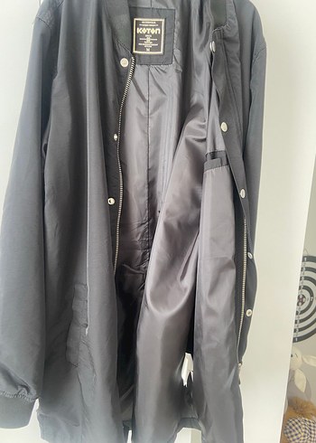 Düğmeli Siyah Midi Kadın Ceket - Görsel 4