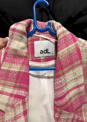 Pembe Ekose Desenli Kadın Blazer Ceket - Görsel 3