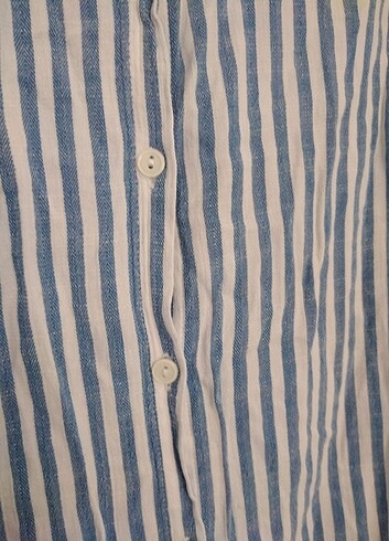 s Beden Mavi Jeans Çizgili Gömlek