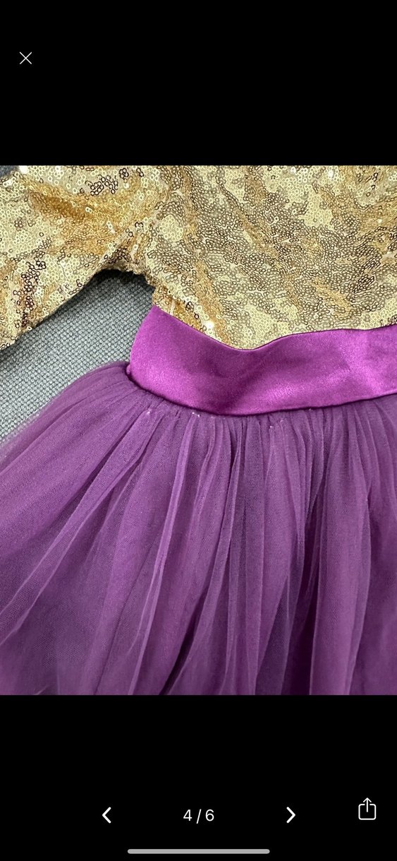 Kız Çocuk Mor Dantel Detaylı Abiye Elbise - Görsel 3