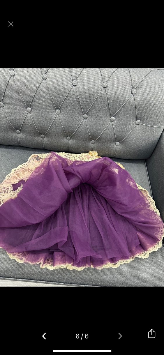 Kız Çocuk Mor Dantel Detaylı Abiye Elbise - Görsel 4