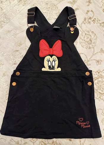 Kız Çocuk Siyah Askılı Nakışlı Elbise - Görsel 2