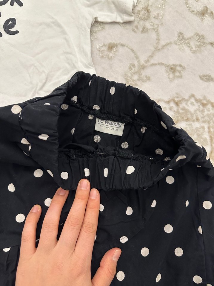 Kız Çocuk Siyah Askılı Nakışlı Elbise - Görsel 4