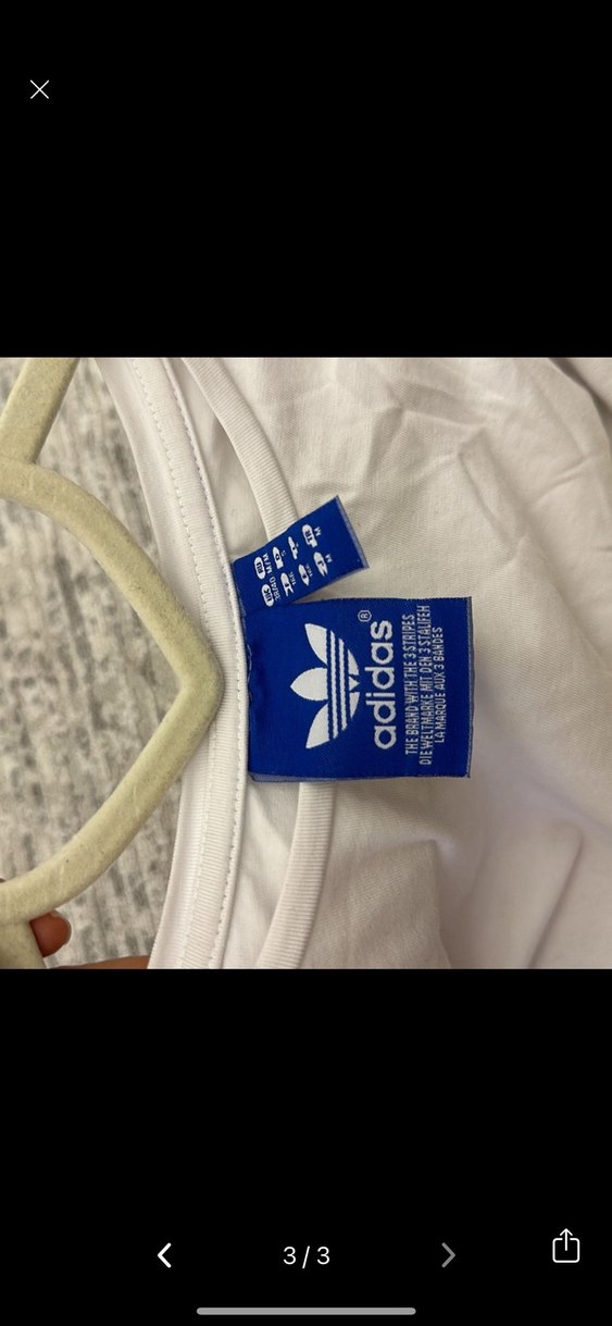 Beyaz Adidas Baskılı Kısa Kollu Kadın Tişört - Görsel 3