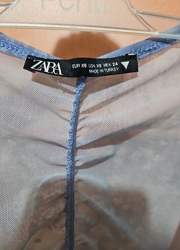 xs Beden mavi Renk Zara kadın bluz