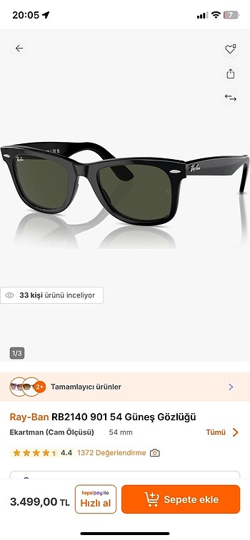 Ray-Ban RB2140 901 54 Güneş Gözlüğü
