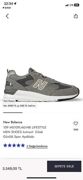New balance 109 spor ayakkabı