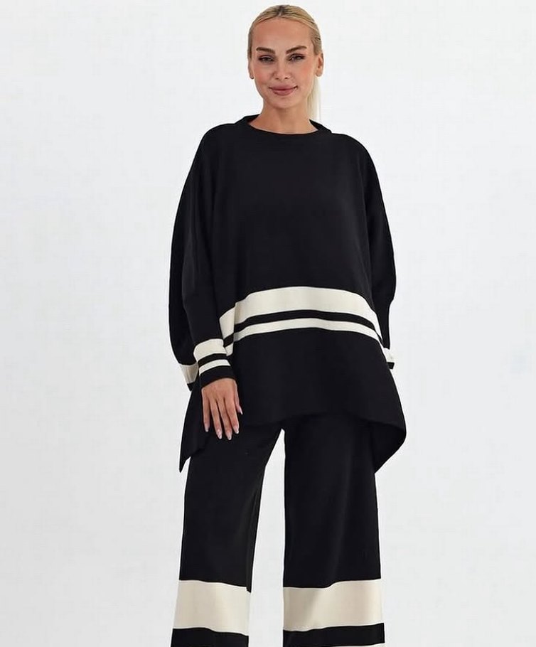 Kadın Yeşil Oversize Triko Eşofman Takımı - Görsel 2