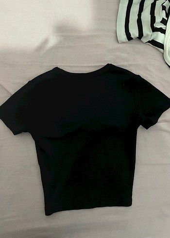 Siyah Basic Kısa Kollu Kadın Tişört - Görsel 3