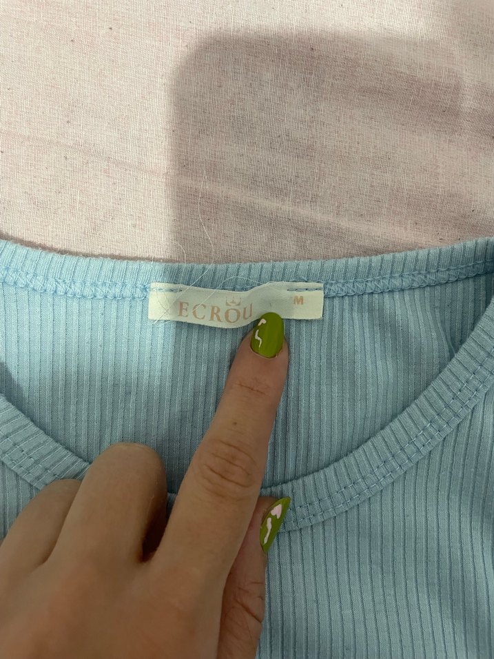 Kadın mavi Kolsuz Basic Atlet - Görsel 2