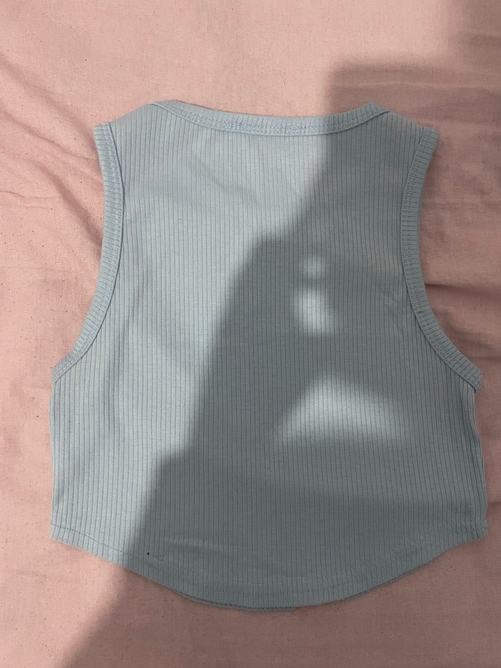 Kadın mavi Kolsuz Basic Atlet - Görsel 3