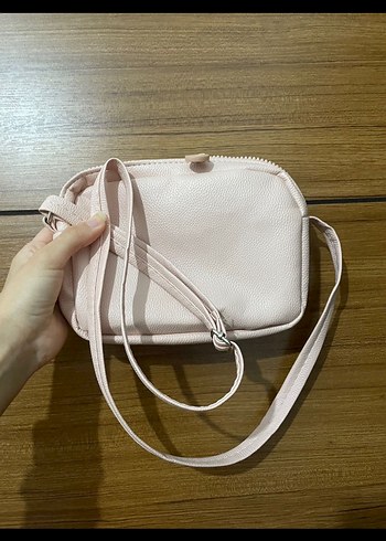 Pembe pudra Deri Kadın Çapraz Çanta - Görsel 2