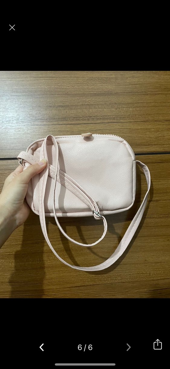 Pembe pudra Deri Kadın Çapraz Çanta - Görsel 2