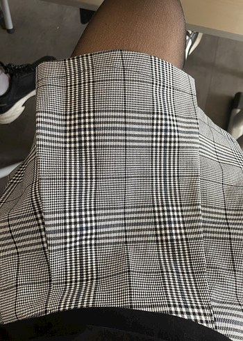 Gri kareli etek Mini Kadın etek - Görsel 5