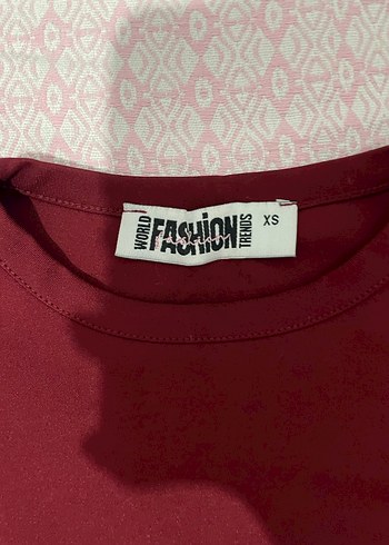 Bordo Uzun Kollu Dar Kesim Bluz - Görsel 4